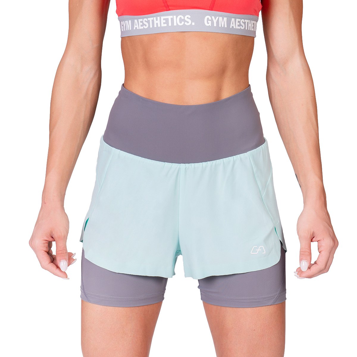 Activewear 2in1 Color Block Running Shorts for Women