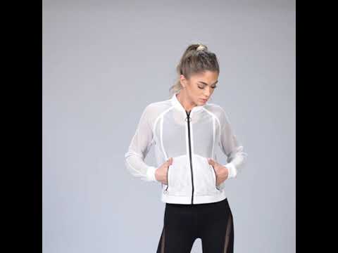 Activewear Review: White Marble Mesh Jacket and Shoulder Bag #1649